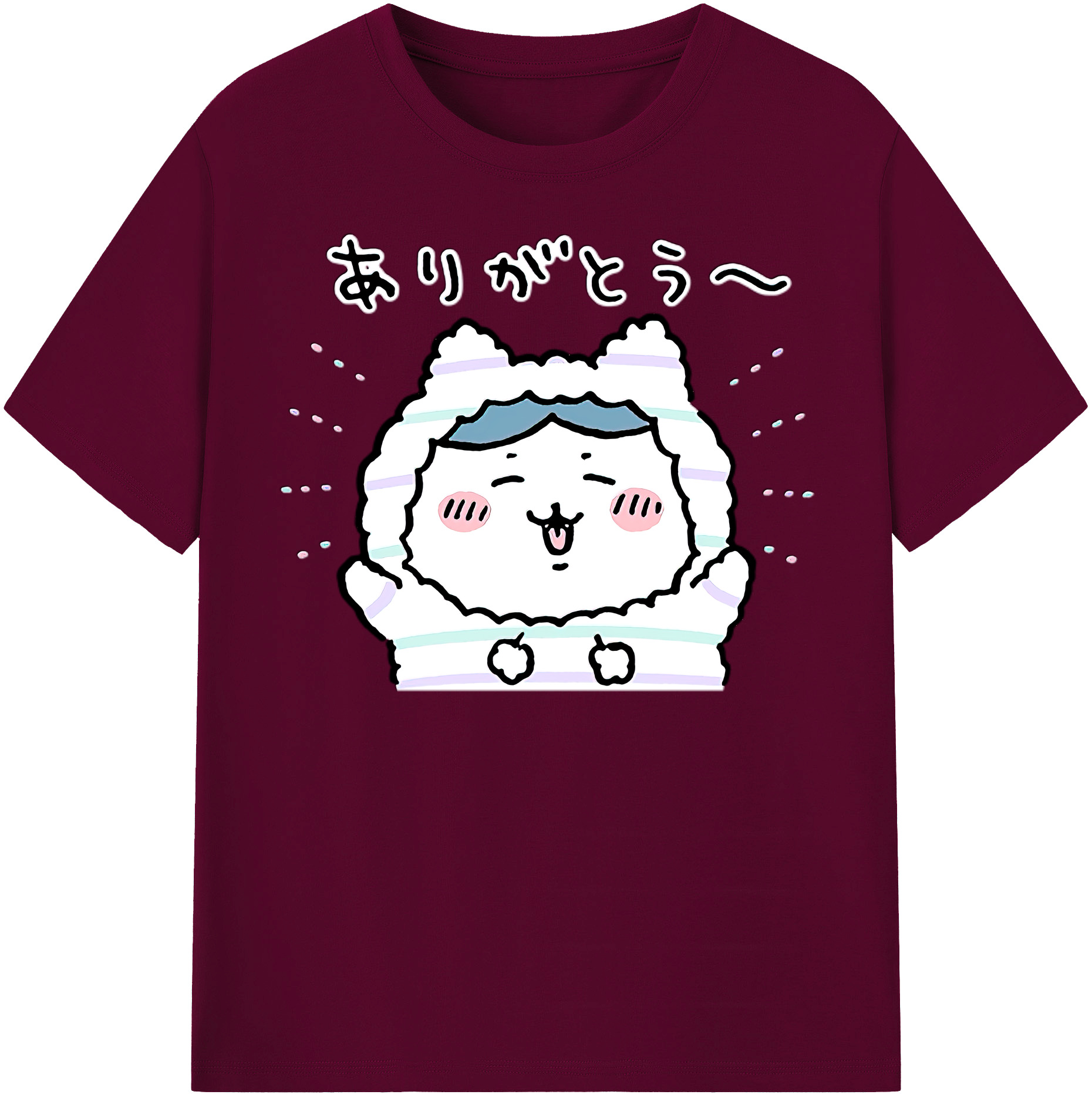 （画像用） ちいかわ ハチワレ Chii-kawa hachiware レディースカジュアルプリントTシャツ（綿100％）